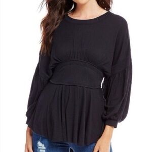 Free people Women's Black Long Sleeve Top